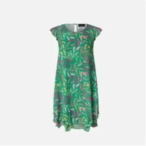 James Lakeland Ruffle Sleeves Wave Hem dress - Green