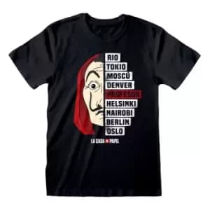 Money Heist T-Shirt Names Size L