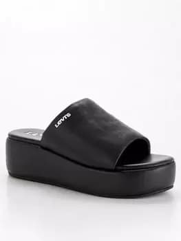 Levis Charlotte Platform Mule Sandal - Black, Size 4, Women