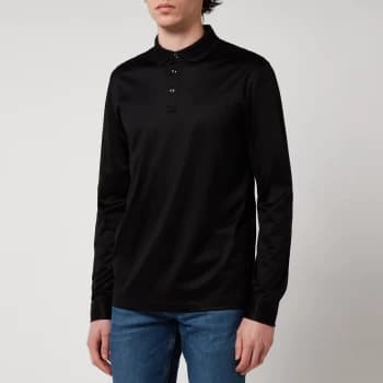 BOSS Smart Casual Mens Pearl 21 Long Sleeve Polo Shirt - Black - S