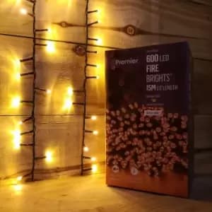 Premier Christmas 600 Outdoor Fire-Brights LEDs with Timer - Vintage Gold
