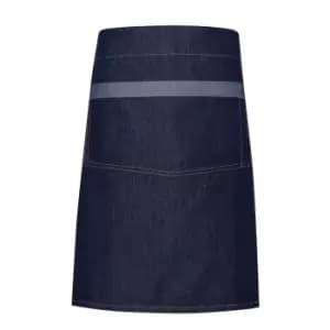 Premier Unisex Domain Contrast Denim Waist Apron (One Size) (Indigo Denim)