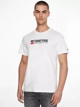Tommy Jeans Athletics Logo T-Shirt - White Size M Men