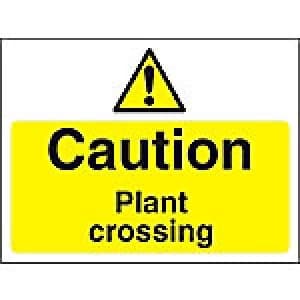 Warning Sign Plant Crossing Fluted Board 45 x 60 cm