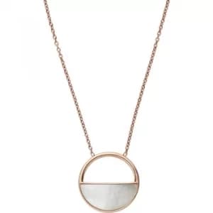 Ladies Skagen Rose Gold Plated Elin Mother Of Pearl Necklace