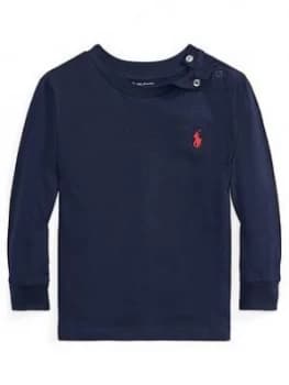 Ralph Lauren Baby Boys Classic Long Sleeve T-Shirt - Navy
