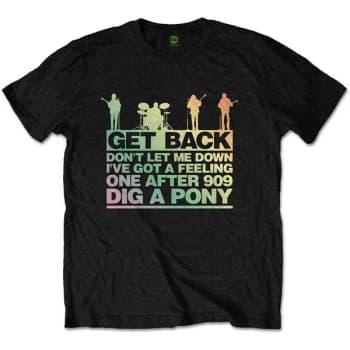 The Beatles - Get Back Gradient Unisex Large T-Shirt - Black