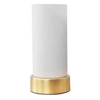 Minisun - Matt Gold Touch Table Lamp With Glass Shade - No Bulb