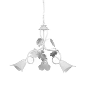 Marilena 3 Light Multi Arm Pendant Ceiling Light, White, Silver