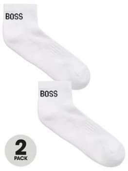 Hugo Boss 2 Pack Logo Ankle Socks White Size 43-46