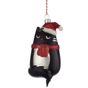 Feline Fine Cat Glass Christmas Bauble Decoration