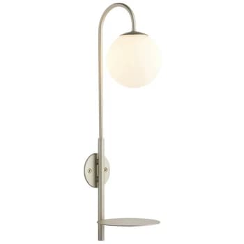 Merano Frosinone Wall Lamp Satin Champagne Paint & Matt Opal Glass