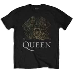 Queen - Crest Unisex XX-Large T-Shirt - Black