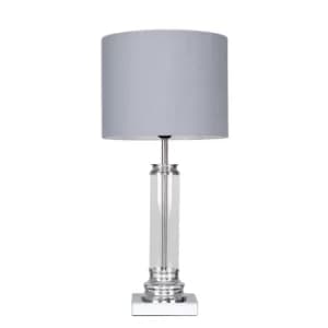 Knowles Touch Lamp with Grey Shade