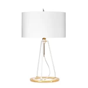Elstead Lighting Ferrara Table Lamp White and Polished Gold