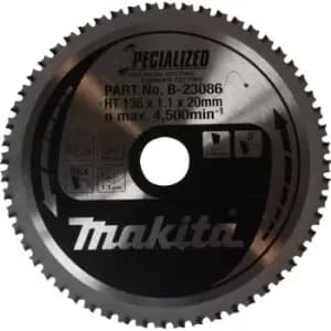 Makita SPECIALIZED Stainless Steel Cutting Saw Blade 136mm 56T 20mm