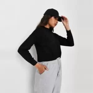 Missguided Petite Funnel Neck Cropped Jumper - Black