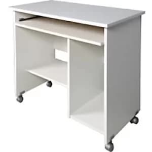 Germania Home Office Computer Desk 0482-84, in White, on castors, 90 x 72 x 48cm (w/h/d)