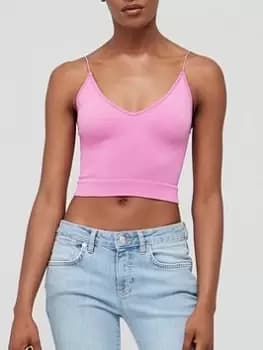 Free People Brami Ribbed V-Neck Top - Orchid Rain