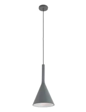 Cornucopia Dome Pendant Ceiling Lights Grey Matt, Inside Silver