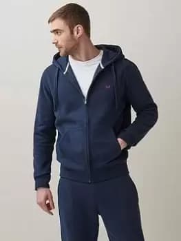 Crew Clothing Crossed Oars Zip Through Hoodie - Navy Blue, Navy Blue Size M Men