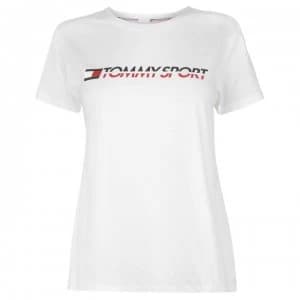 Tommy Sport Logo T Shirt - PVH WHITE100
