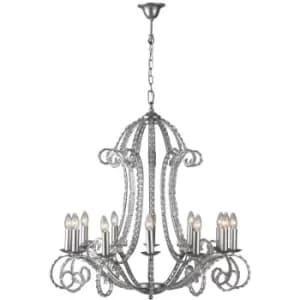 Emerald Multi Arm Chandeliers Brushed Silver
