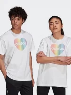 adidas Pride Heart Graphic T-Shirt (gender Neutral), Black/Multi, Size 2Xs, Men