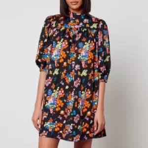 Aligne Glossy Floral-Print Cotton Mini Dress - EU 36/UK 8