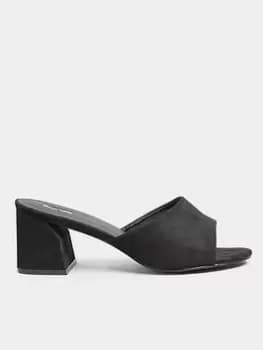 Yours Cut Out Block Heel - Black, Size Eee, Women
