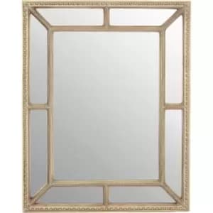 Rectangular Wall Mirror/ Classic Mirrors For Bathroom / Bedroom / Garden Walls Fancy Wall Mounted Mirrors For Hallway With Cream Finish 77 x 3 x 97