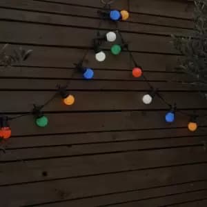 10 x Multi Coloured IP44 5.7m LED Warm White Festoon Lights