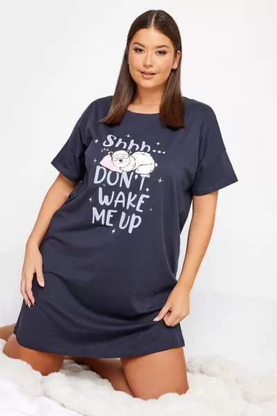 Yours Don't Wake Me Up Sleeptee, Blue, Size 22-24, Women