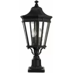 Loops - Outdoor IP44 2 Bulb Wall Ground Pedestal Black LED E14 60W