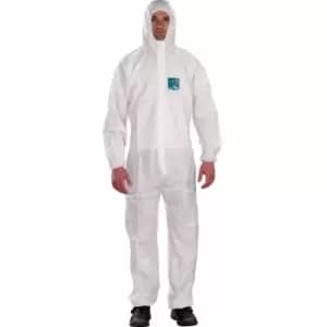 White Coveralls Hooded Size (L) - Ansell