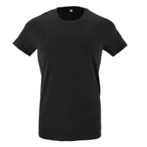 SOLS Mens Regent Slim Fit Short Sleeve T-Shirt (XXL) (Charcoal Marl)