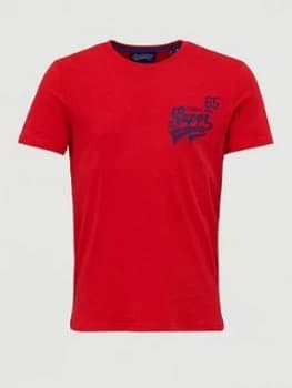Superdry Campus T-Shirt, Red, Size 2XL, Men