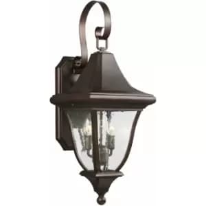 Loops - Outdoor IP44 Twin Wall Light Patina Bronze LED E14 60W