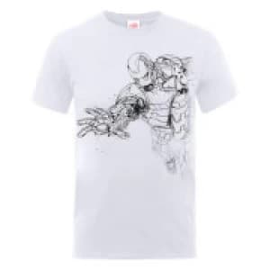 Marvel Avengers Assemble Iron Man Mono Sketch T-Shirt - White - L