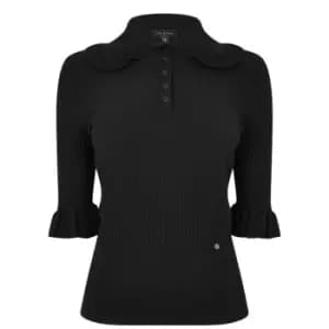 Ted Baker Kebella Polo Knit Top - Black