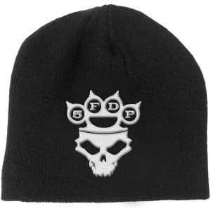 Five Finger Death Punch - Knuckle-Duster Logo & Skull Mens Beanie Hat - Black
