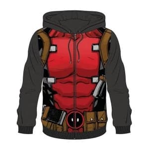 Deadpool - Sublimation Mens Large Full Length Zipper Hoodie - Multi-colour