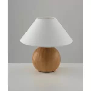 Netlighting Table Lamp with Round Tapered Shade Wood, Ceramic, Fabric 23x23cm