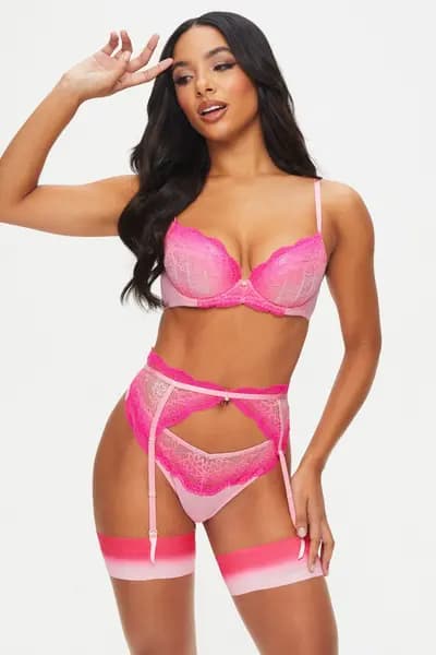 Ann Summers Sexy Lace Planet Padded Plunge Bra Pink