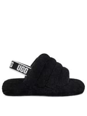UGG Fluff Yeah Slide Slipper, Black, Size 12 Younger