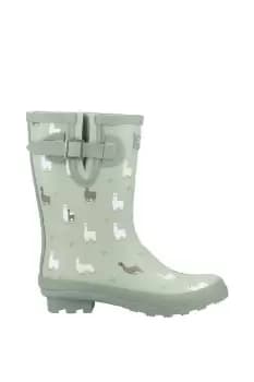 Farmyard Print Mid Wellington Boot