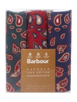 Barbour Paisley handkerchief boxed gift set Blue