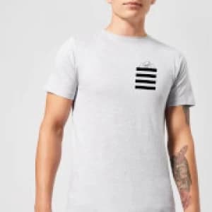 Looney Tunes Taz Stripes Pocket Print Mens T-Shirt - Grey - 3XL