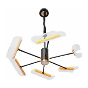 Helam Malaga Integrated Pendant Ceiling Light Black, Gold 80cm