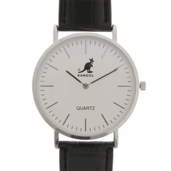Kangol Quartz Stitched Strap Watch Mens - Silver